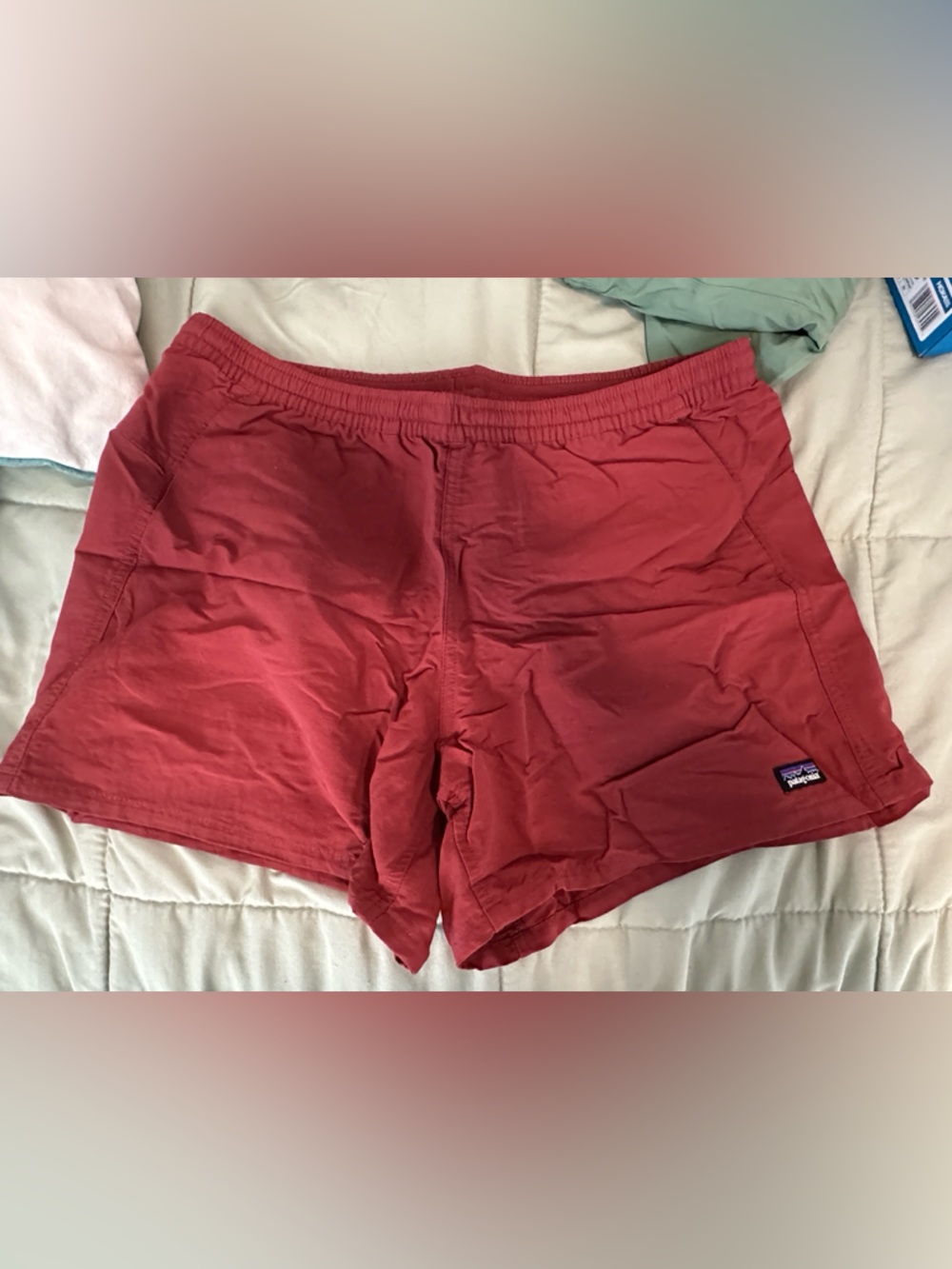 Patagonia Rust-Red Elastic Waist Casual Shorts